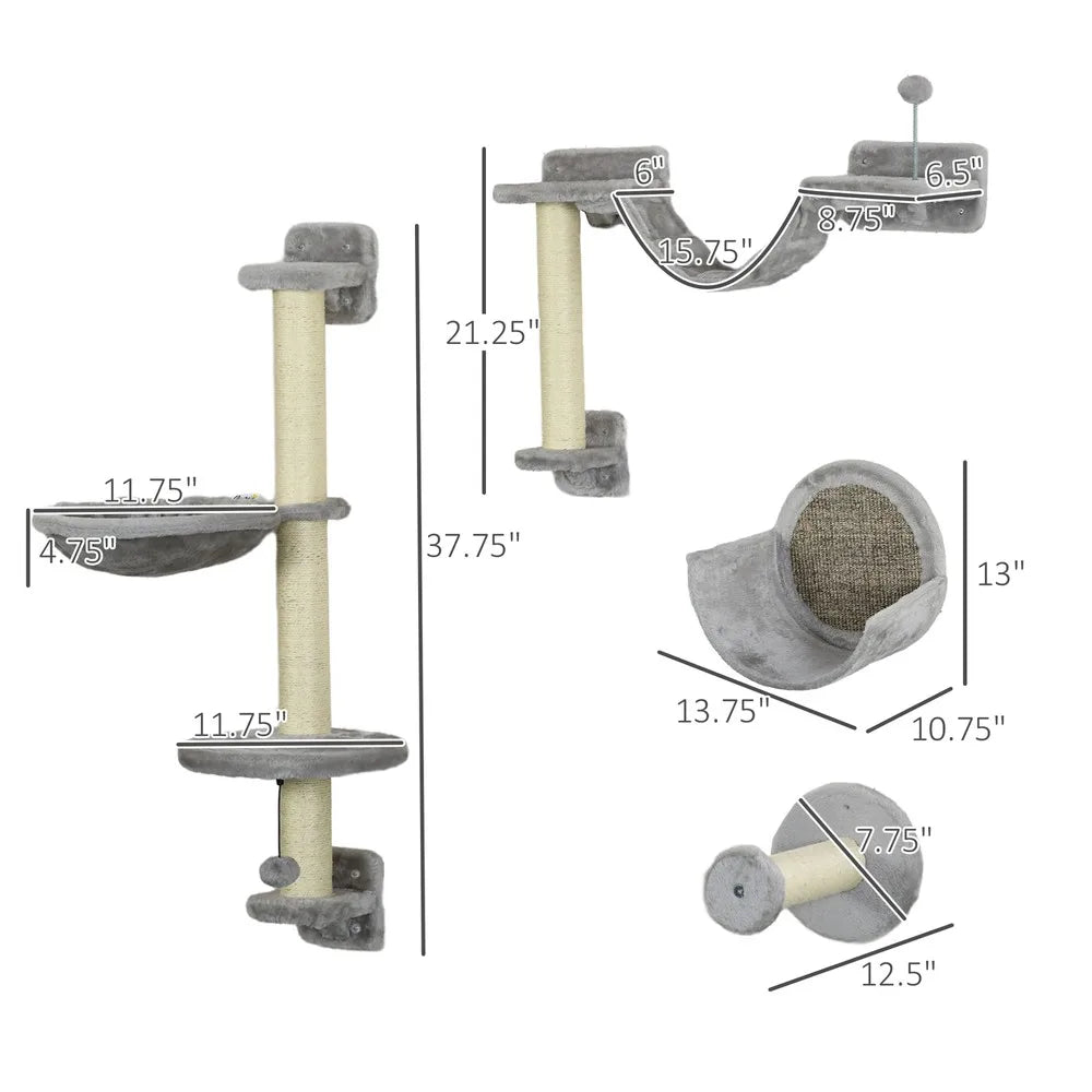 Guangdong Cat Wall Shelves Kit With Hammock Perches Ladder