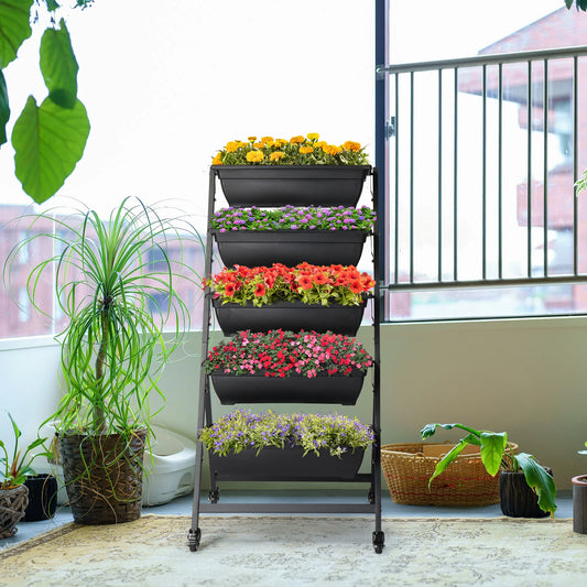 5 Tiers Vertical Garden Bed, Vertical Garden Planter Indoor and Outdoor