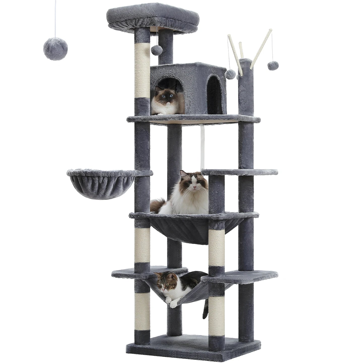 Large Tree Tower for Indoor Cats Multi-Level Plush