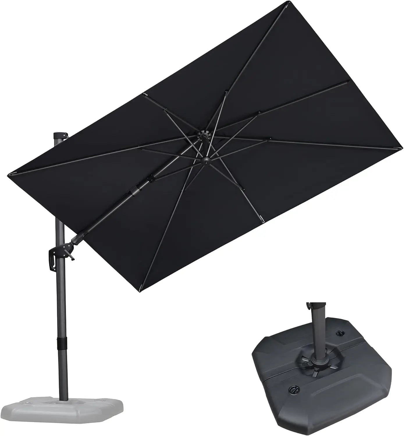 10 Ft Outdoor Cantilever Square Patio Umbrella with Base