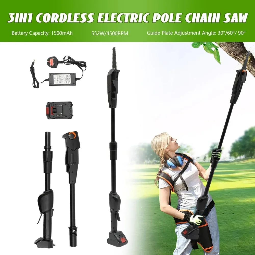 Rechargeable Pole Saw with 1500mAh Battery