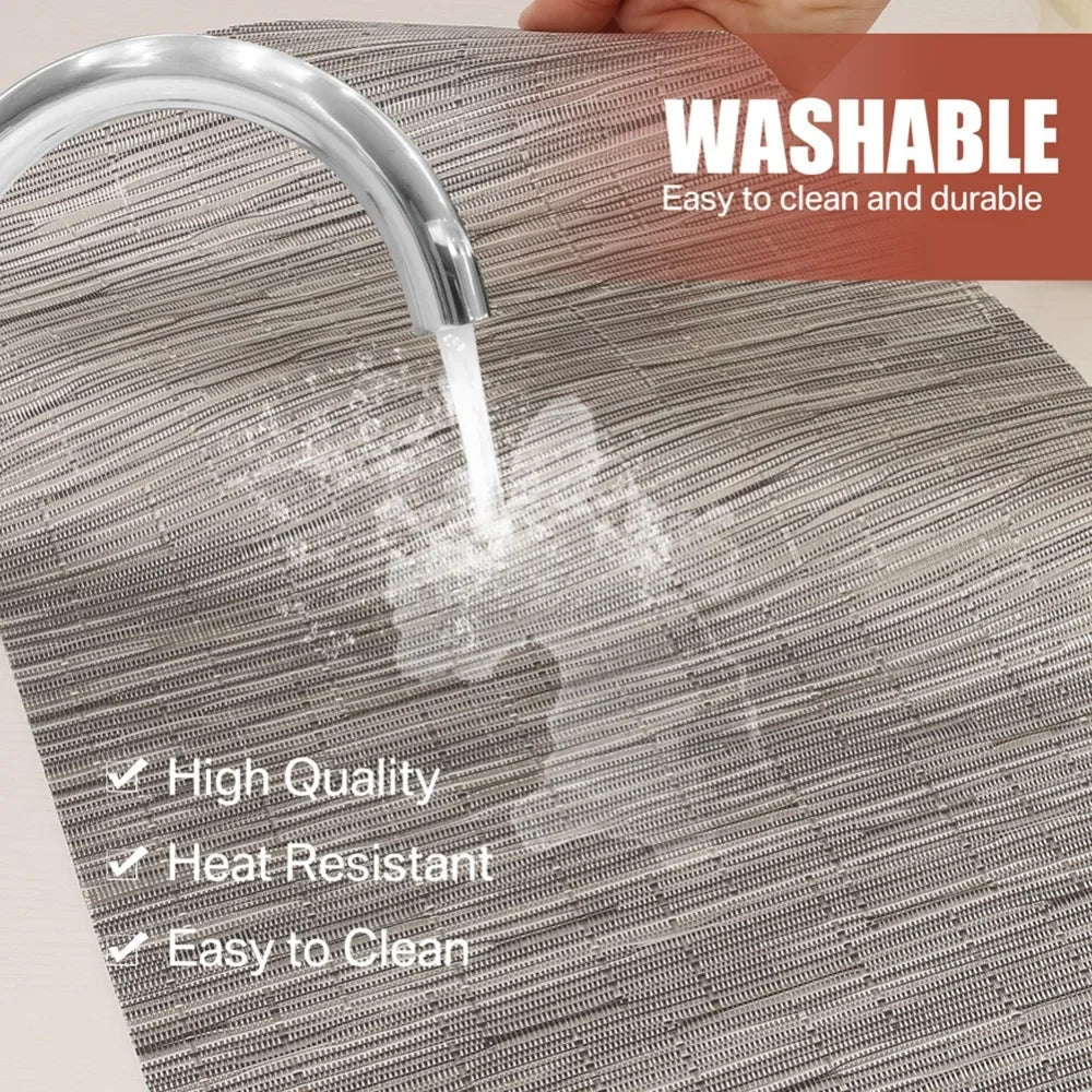 Round Placemats Set of 4 Wedge Placemats Heat Resistant Wipe