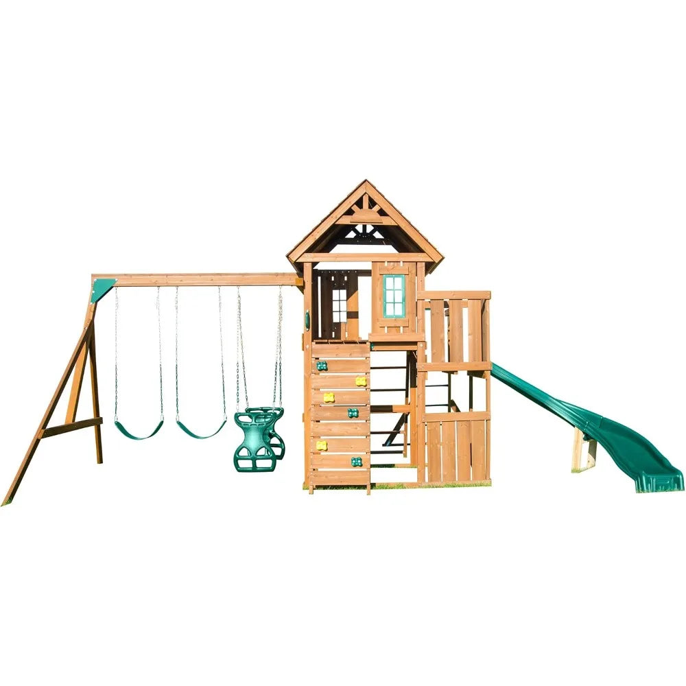 Wooden Playground Swing Set Play Set