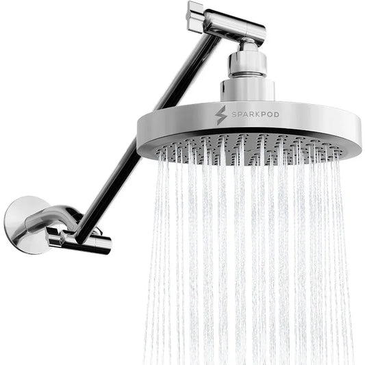 SparkPod Round Rain Shower Head with Shower Head Extension Arm