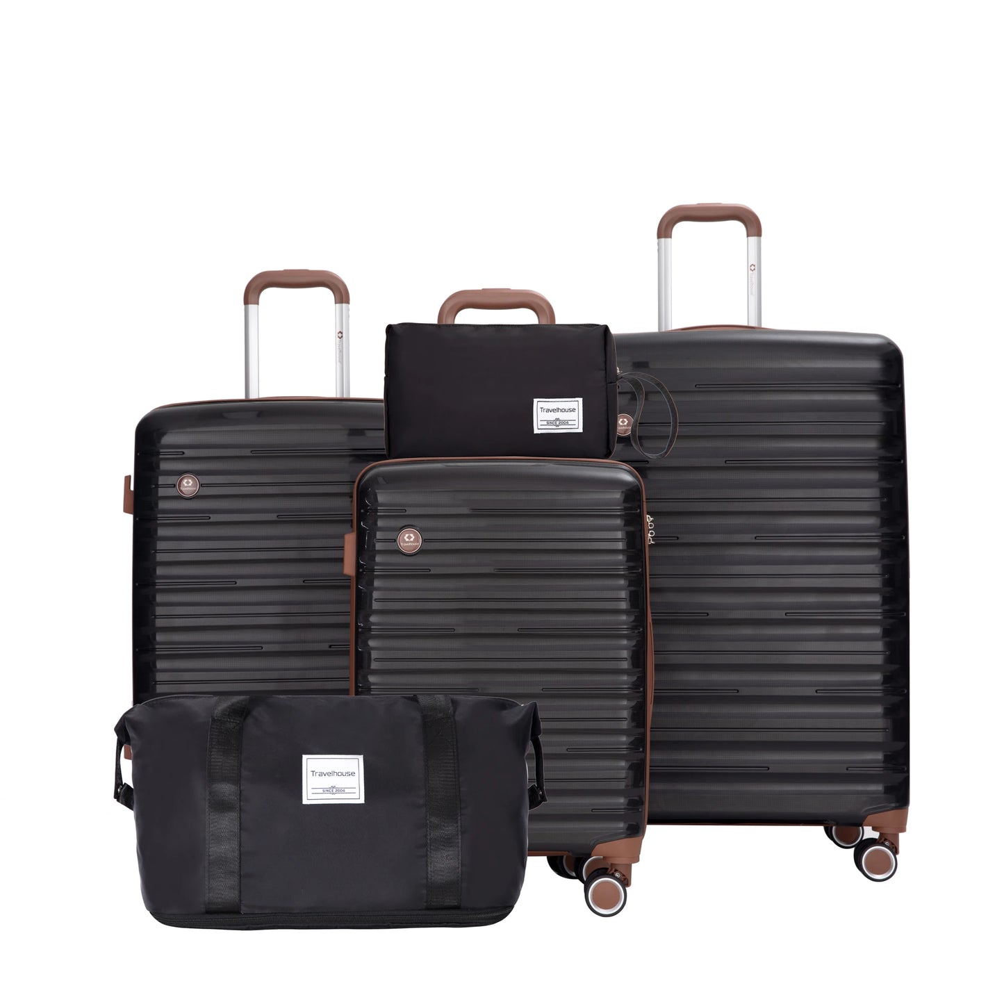 5 Piece Luggage Sets, Suitcases with Double Spinner Wheels