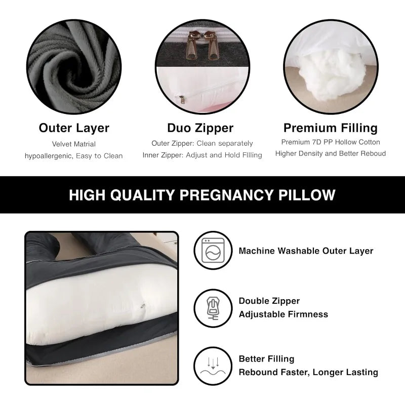 Pregnancy Pillow, Full Body 57 Inch Maternity Pillow