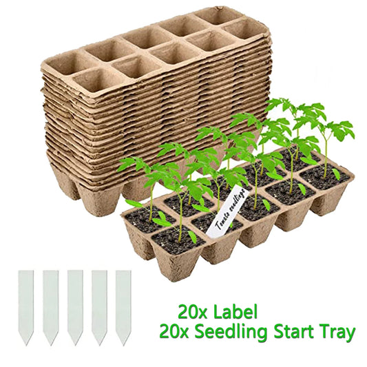 10/20Pcs Seed Starter Tray 10 Cells Biodegradable Pots Seedling Germination Trays