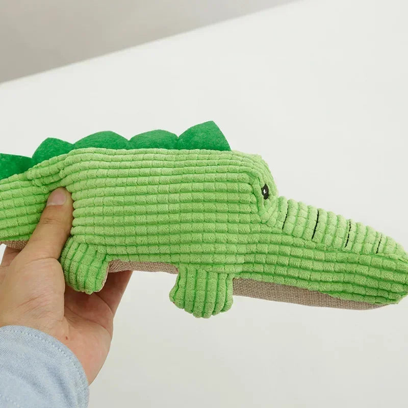 Crocodile Shape Plush Dog Squeaky Toys for Small Medium Dogs