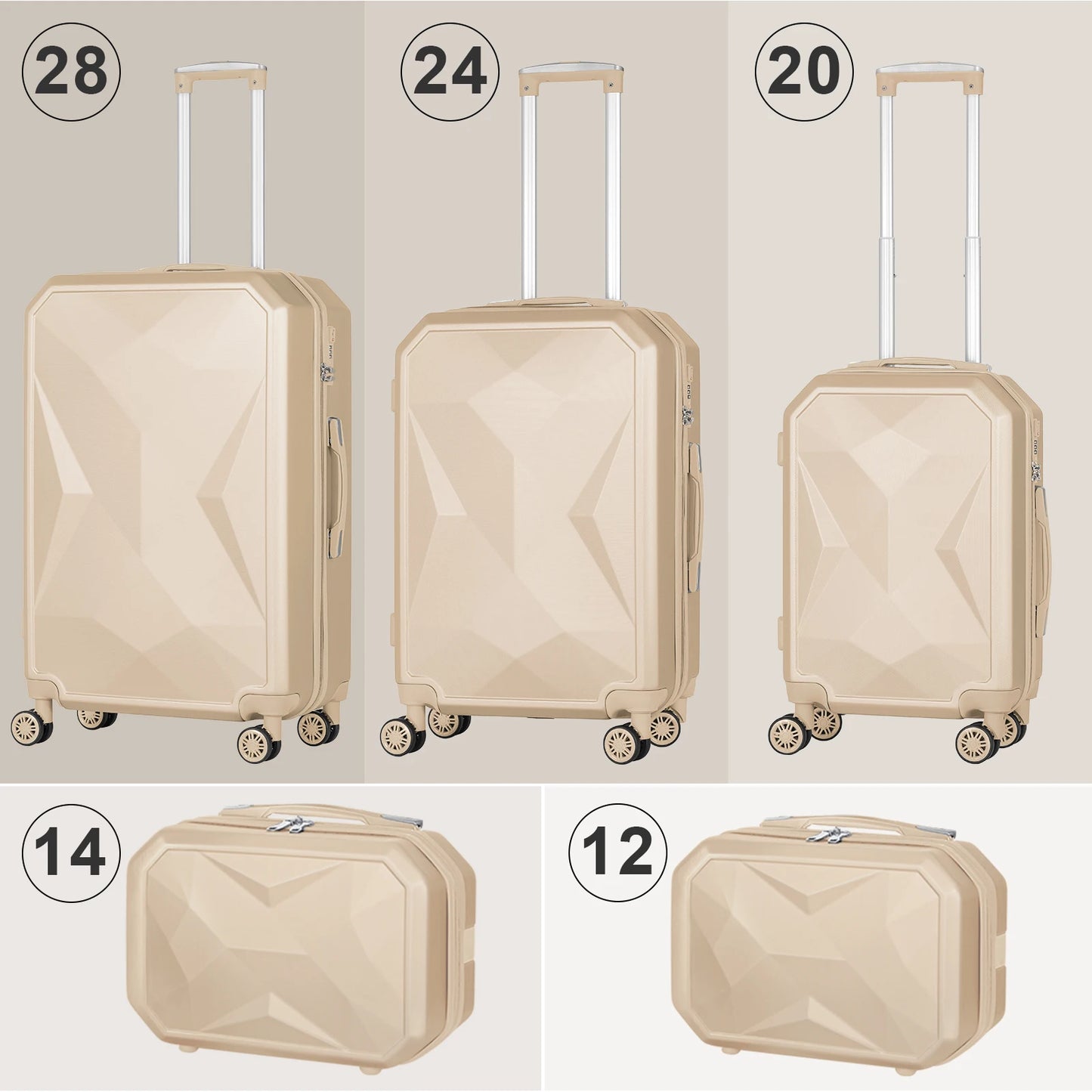 Luggage 5Pieces Hard Shell Suitcase Set