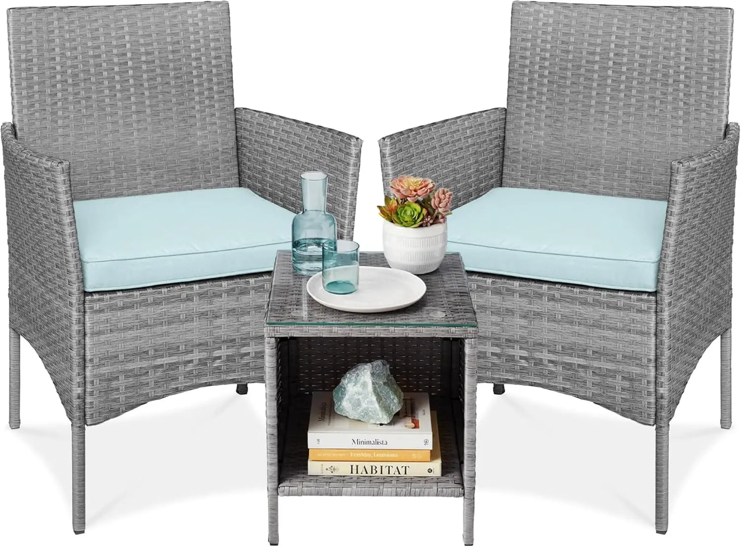 3-Piece Outdoor Wicker Bistro Set
