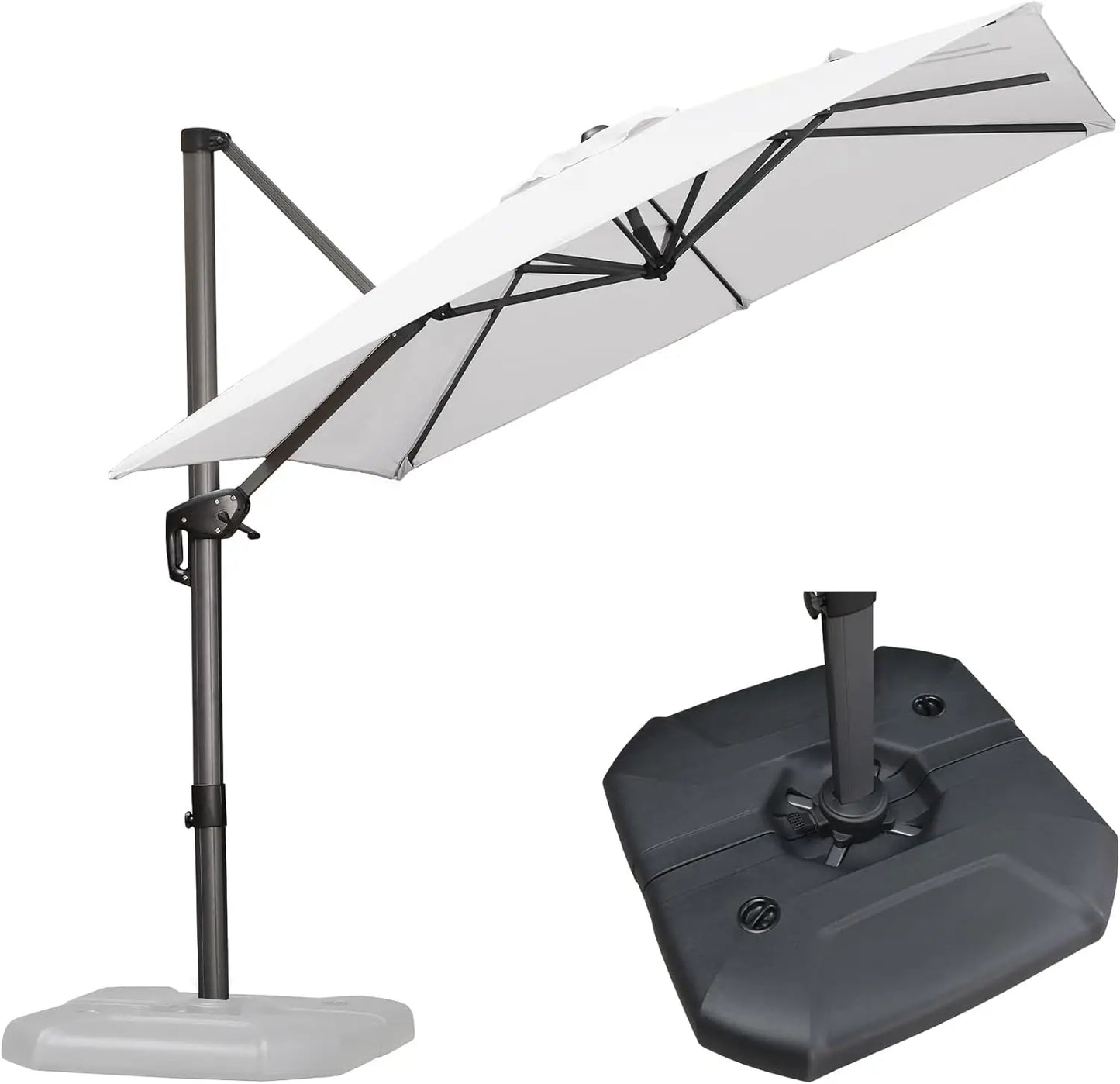 10 Ft Outdoor Cantilever Square Patio Umbrella with Base
