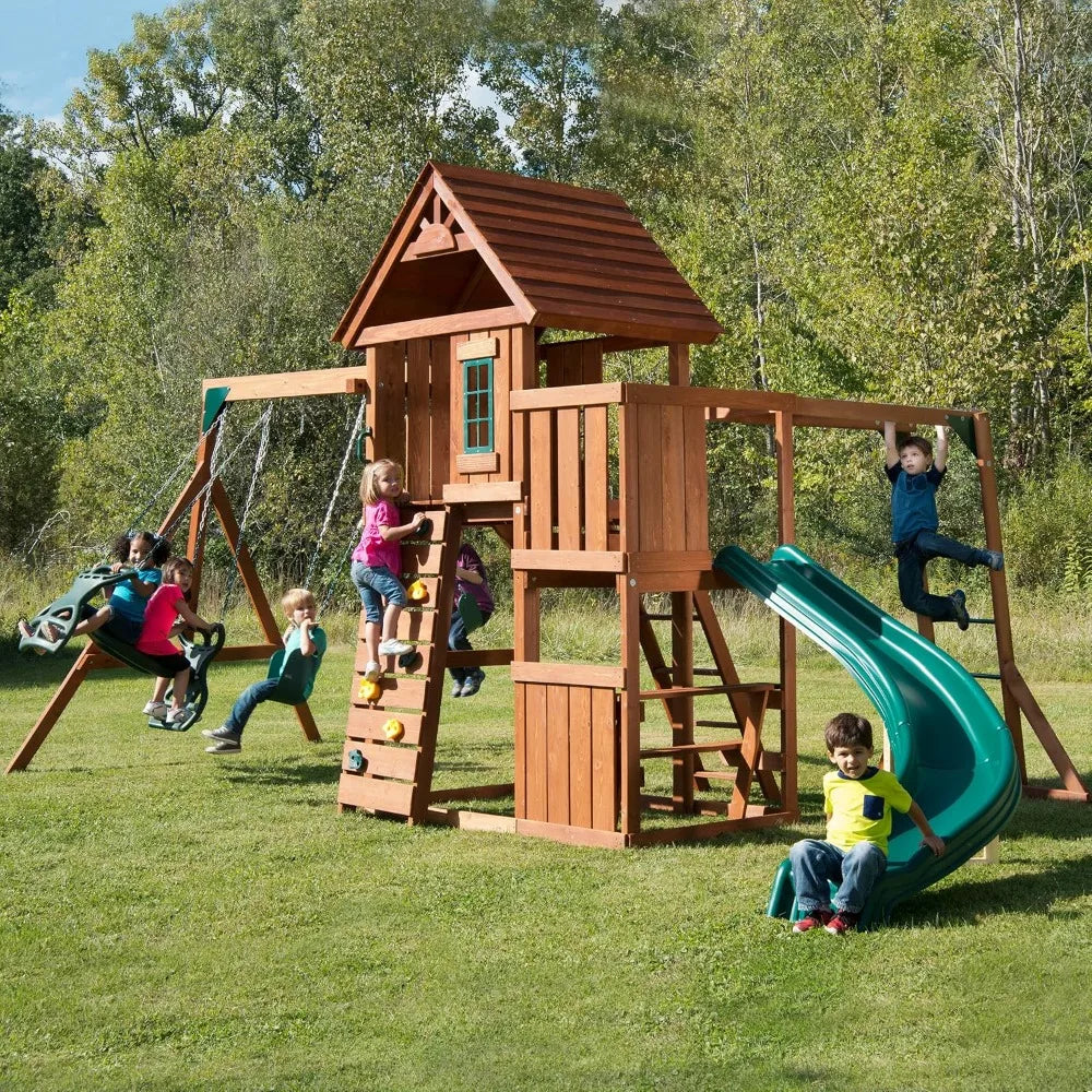 Wooden Playground Swing Set Play Set