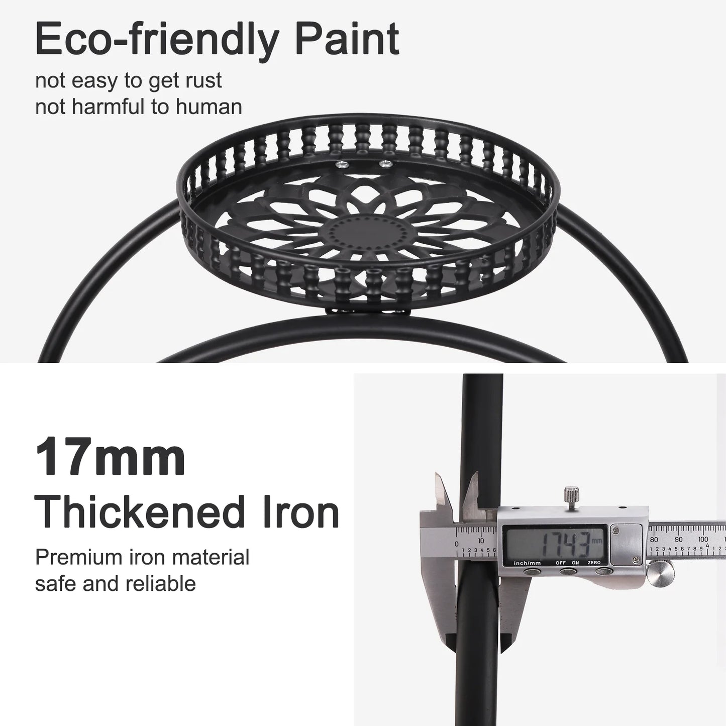 4 Layer 6 Pots Plant Stand Shelf 4-Wheel Free Moving