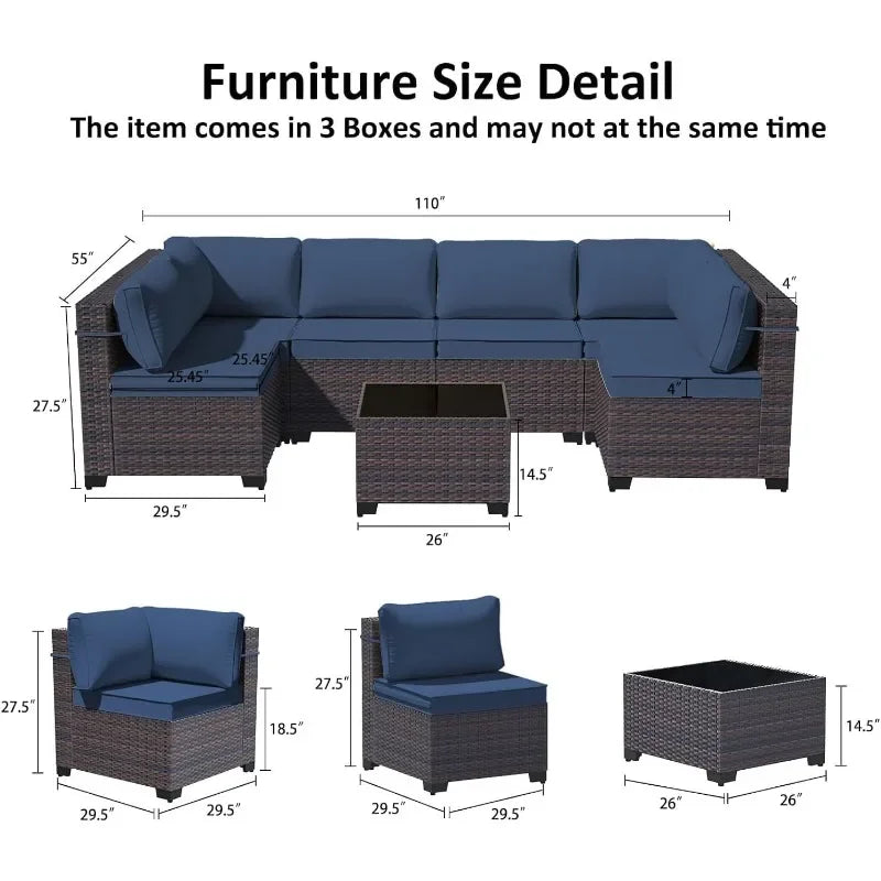 11 Pieces Outdoor Patio Furniture Set