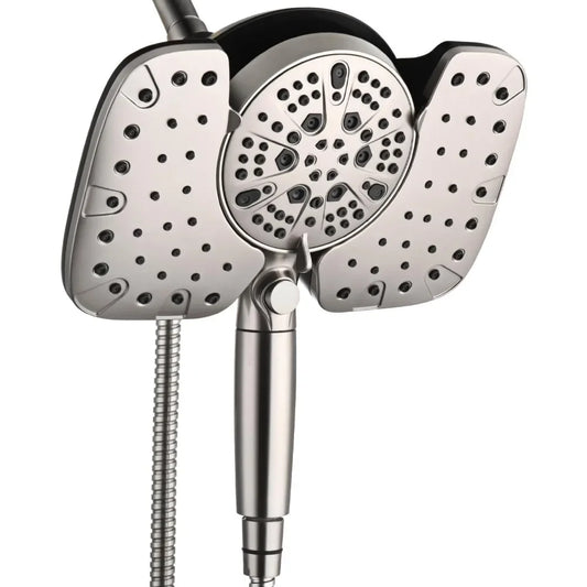 Nickel 2.5GPM Shower Head with Handheld High Pressure: 10” Rainfall Showers Heads