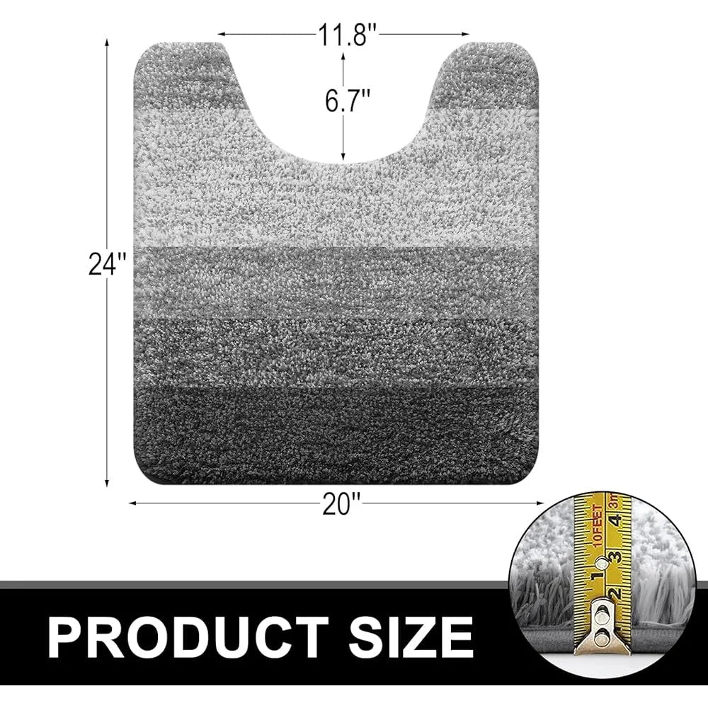 Bathroom Rug Set 3 Piece Soft Absorbent Microfiber Mats