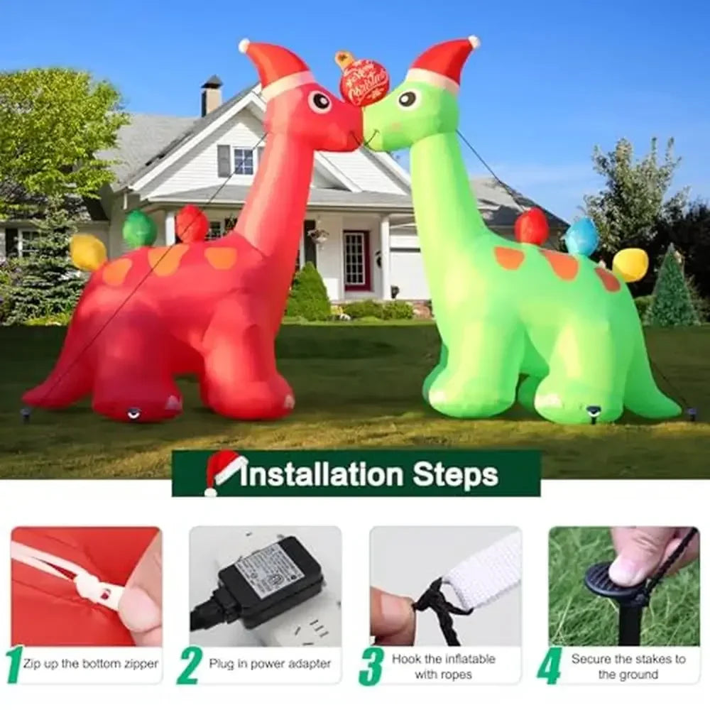 Christmas Inflatable Dinosaur Archway Decoration