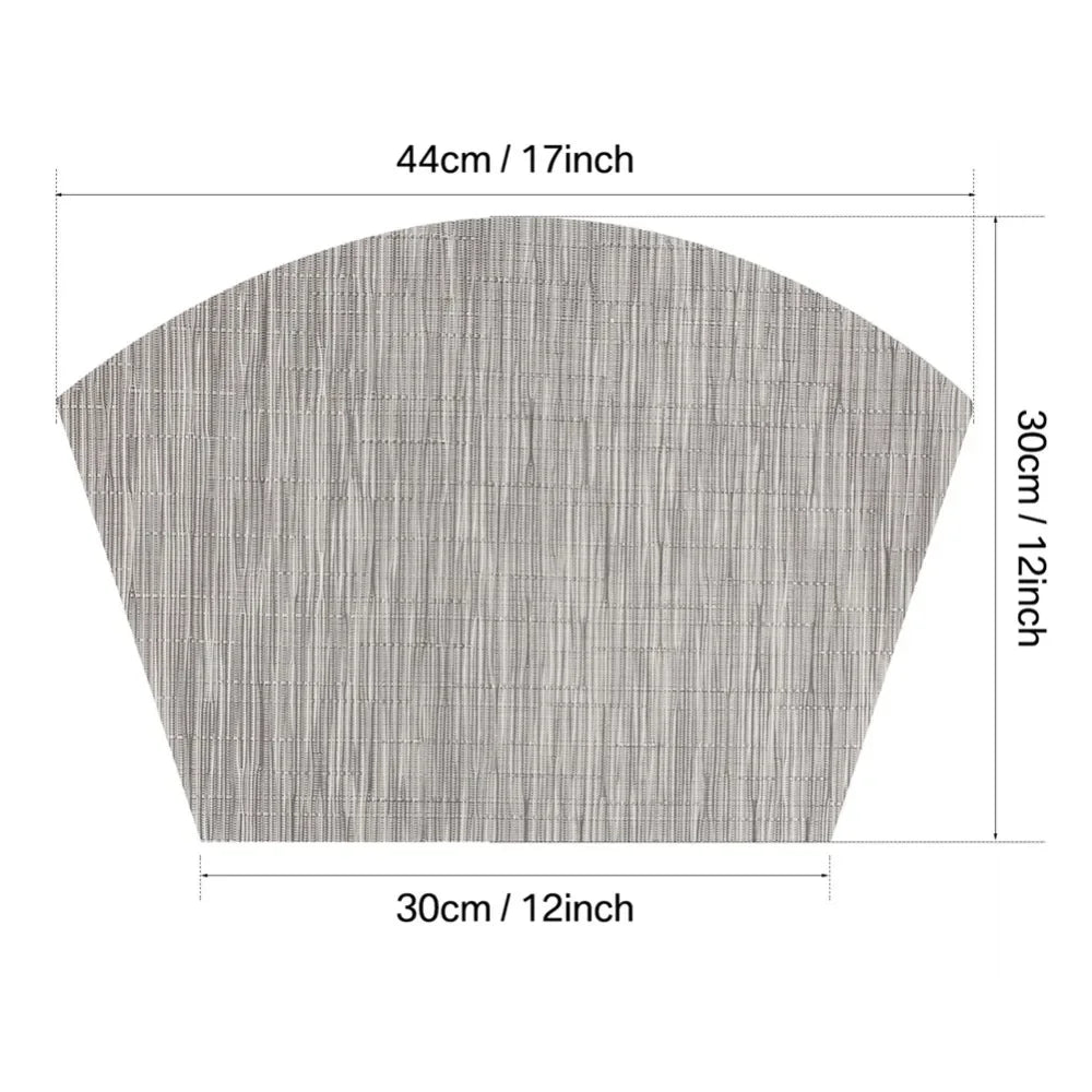 Round Placemats Set of 4 Wedge Placemats Heat Resistant Wipe