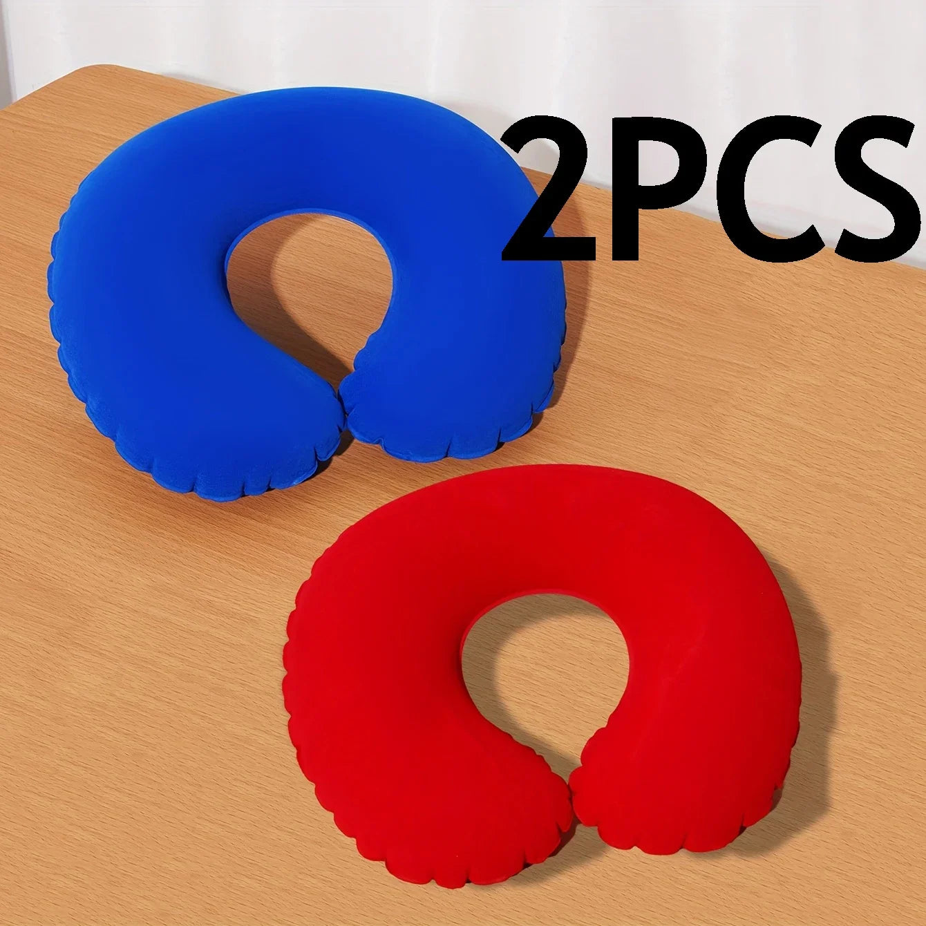 2-Pack inflatable U-shaped travel pillow