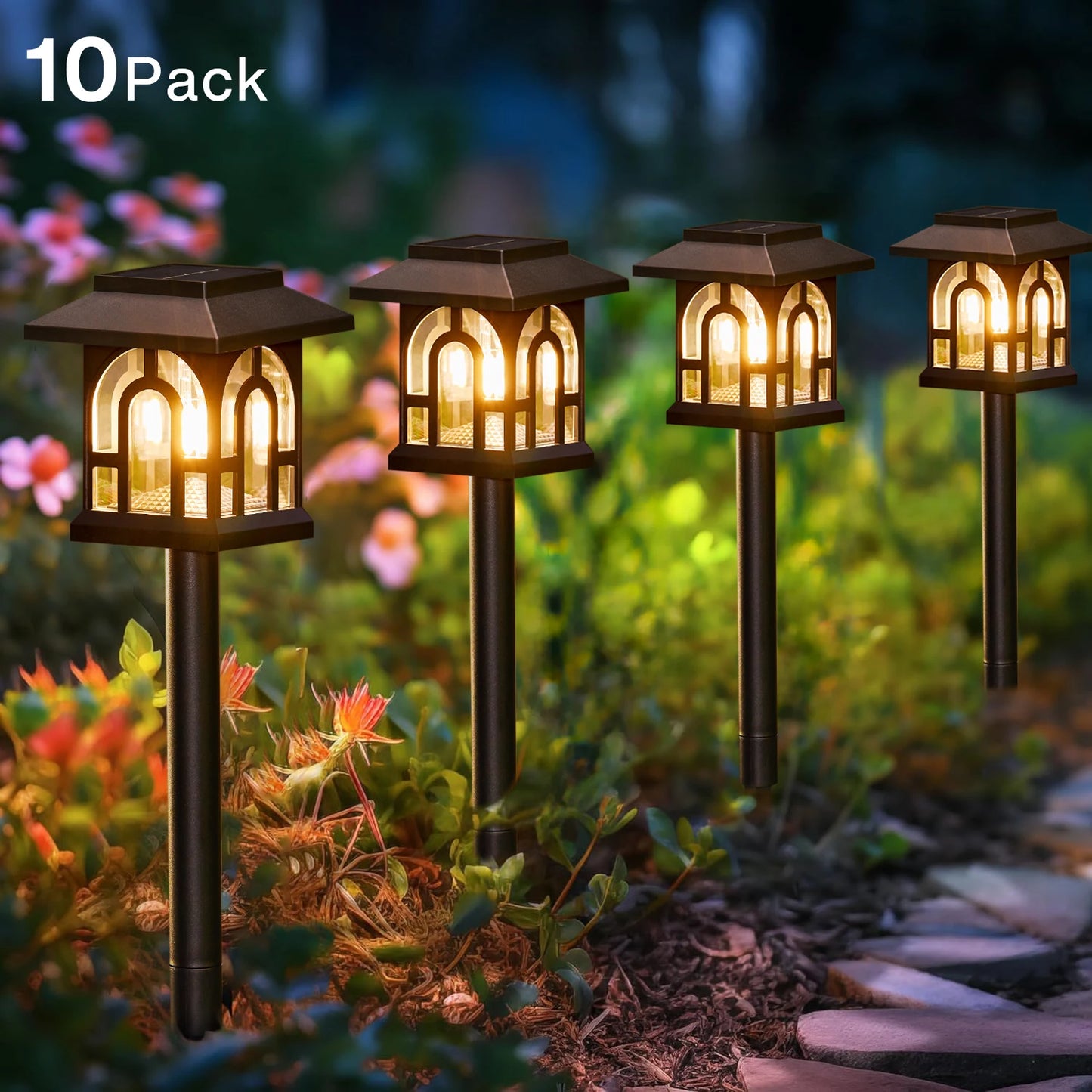 6 or 10 Pack Solar Pathway Lights