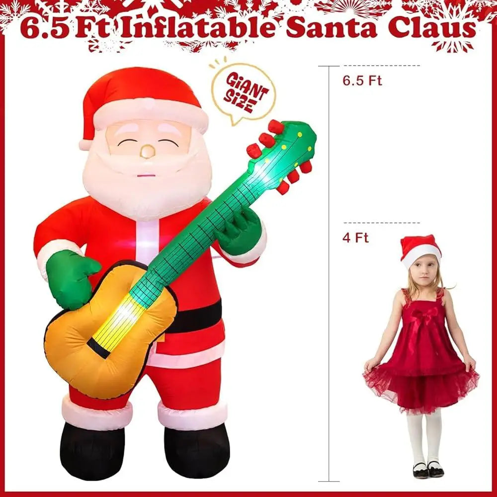 6.5FT Inflatable Santa Claus with Guitar