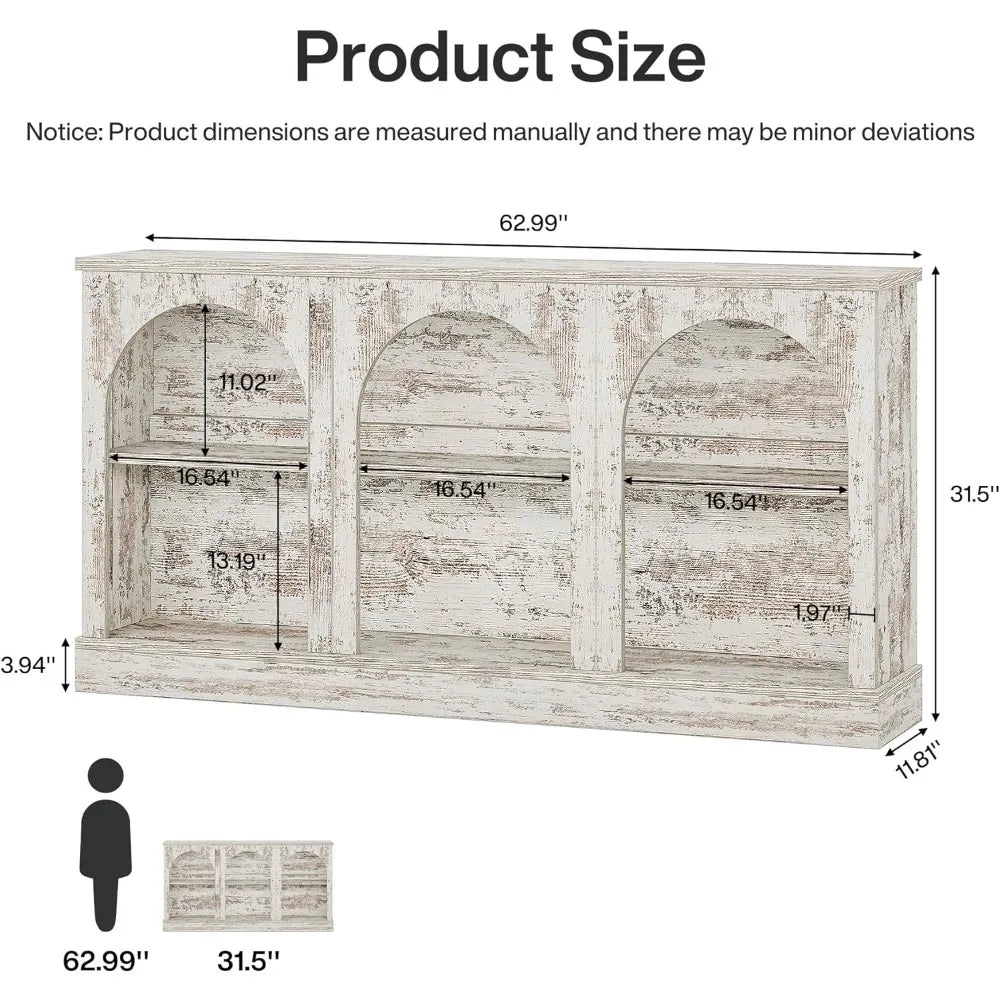 Farmhouse Console Table, 63-Inch Long Entryway Table