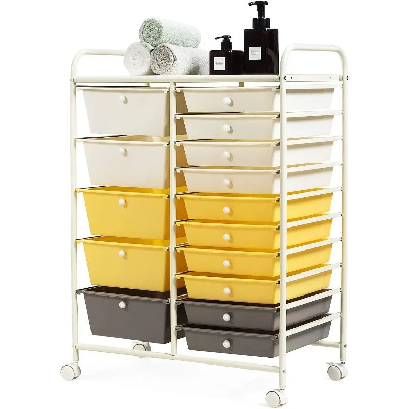 15-Drawer Rolling Storage Organizer Cart