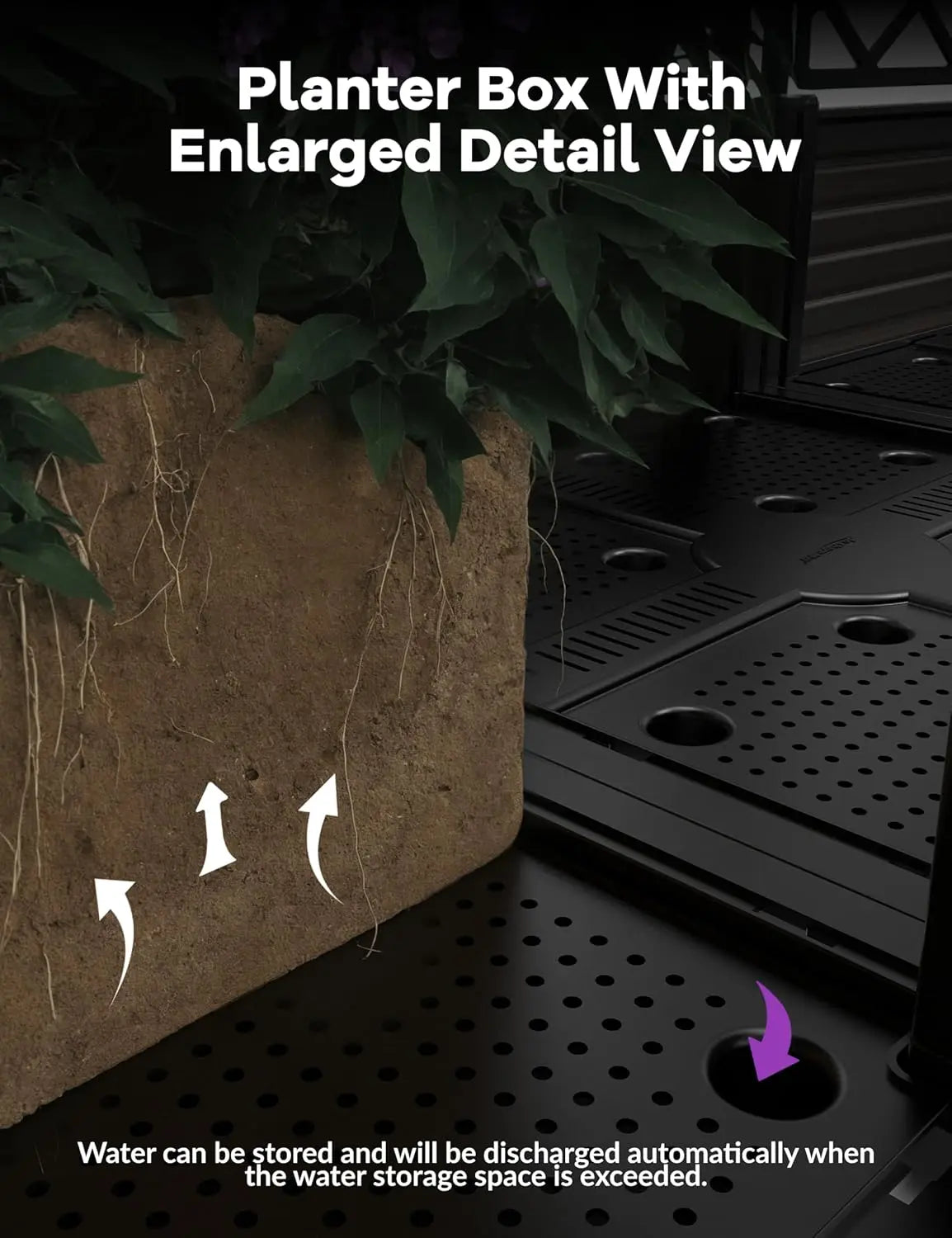 Plastic Planter Box w/ Trellis Rack 5.25ft Tall