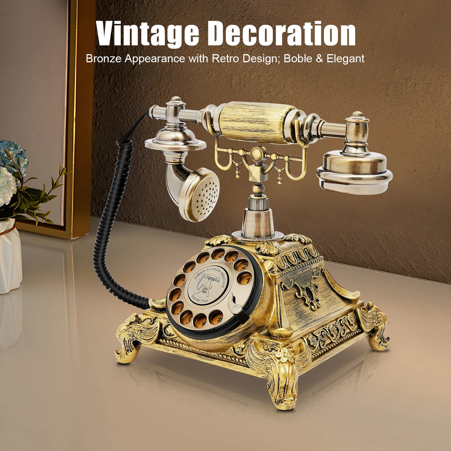 Vintage Antique Old Fashioned Rotary Dial Phone