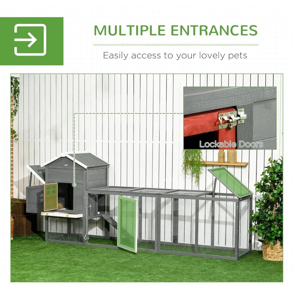 118" Extra Large Chicken Coop with Asphalt Roof