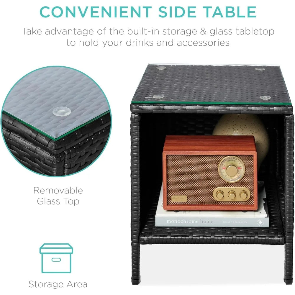 3-Piece Outdoor Wicker Bistro Set