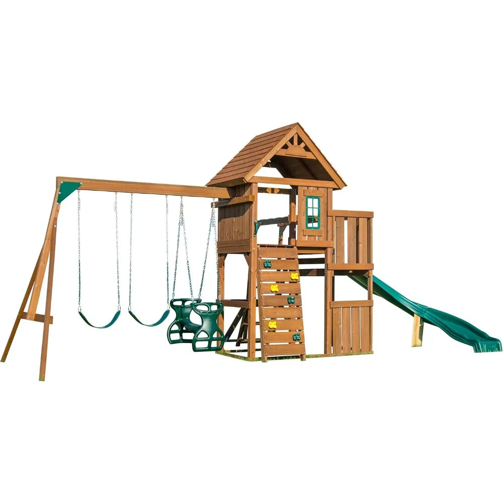 Wooden Playground Swing Set Play Set