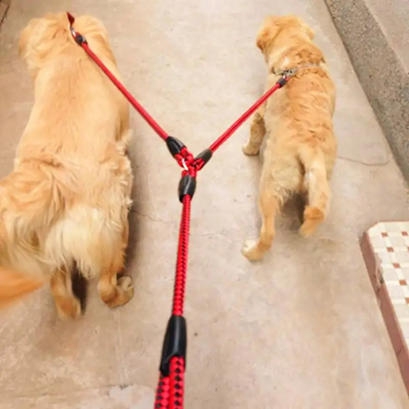 1.4m Pet Double Leash 2 Way Couplers Dog Leash