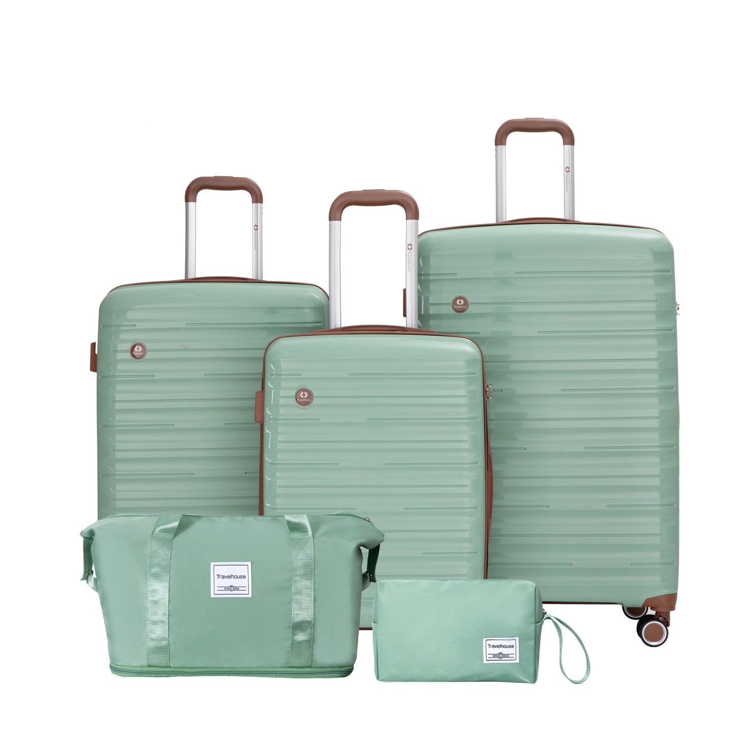 5 Piece Luggage Sets, Suitcases with Double Spinner Wheels