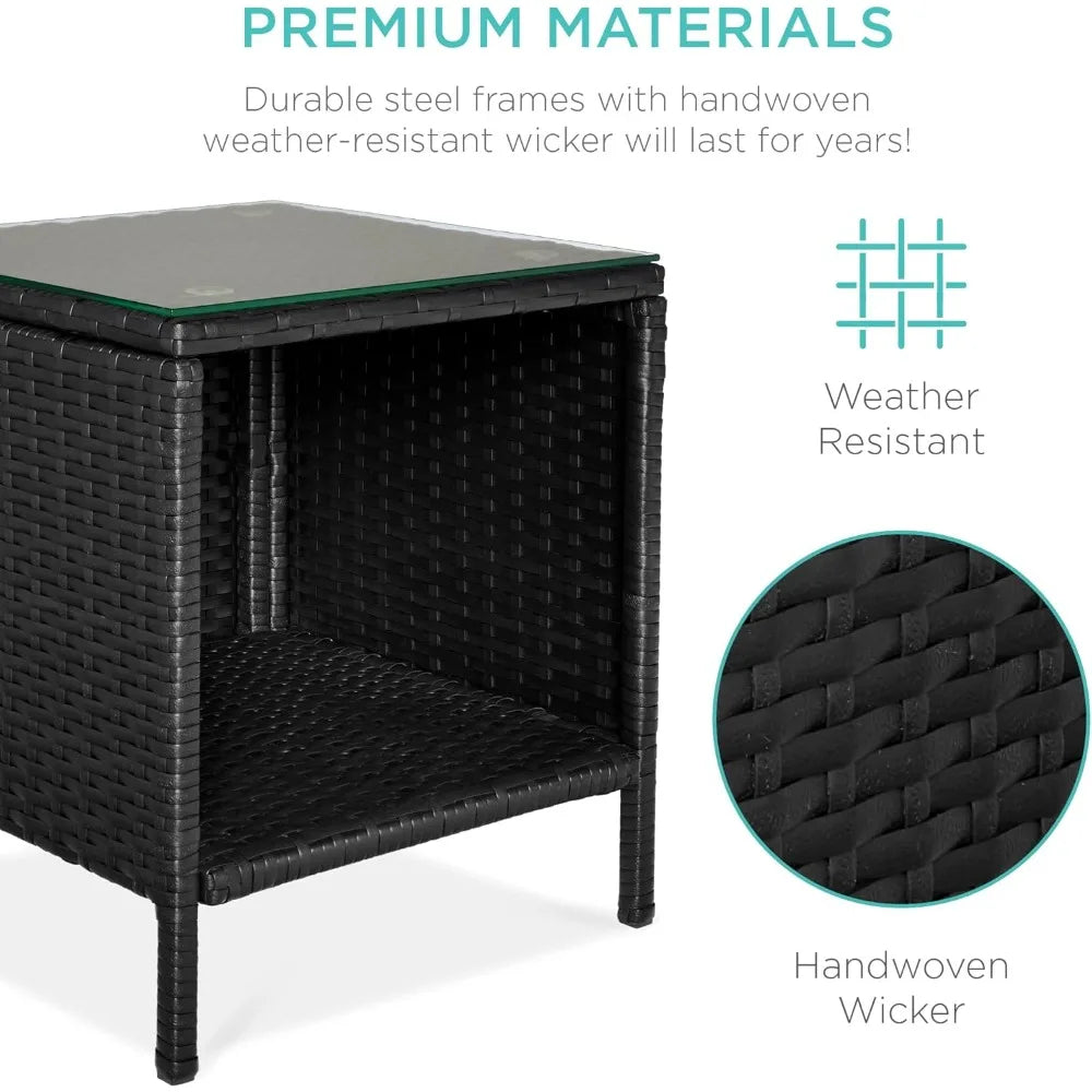 3-Piece Outdoor Wicker Bistro Set