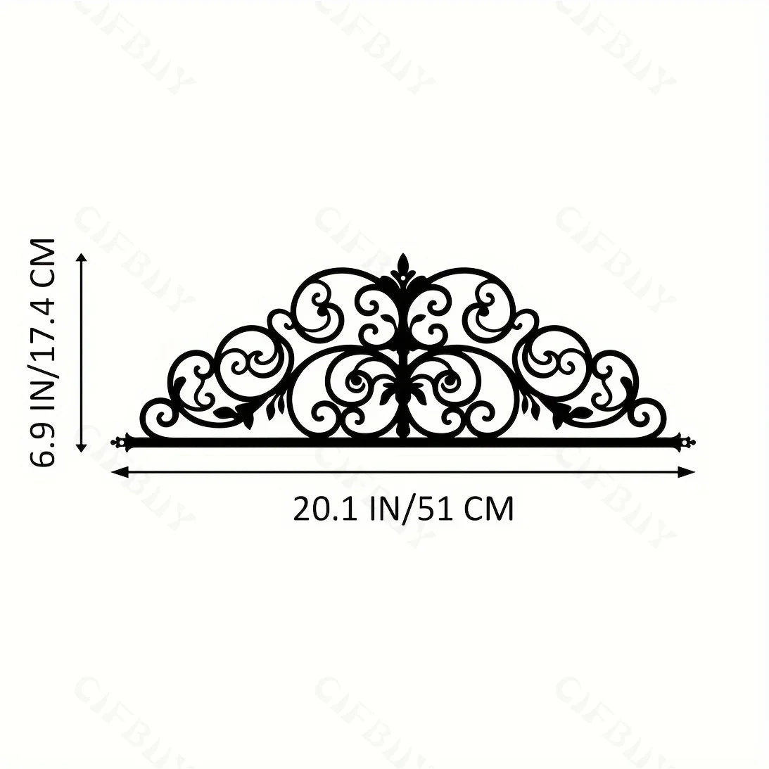 1PC Floral - Inspired Metal Door Crown Ornament