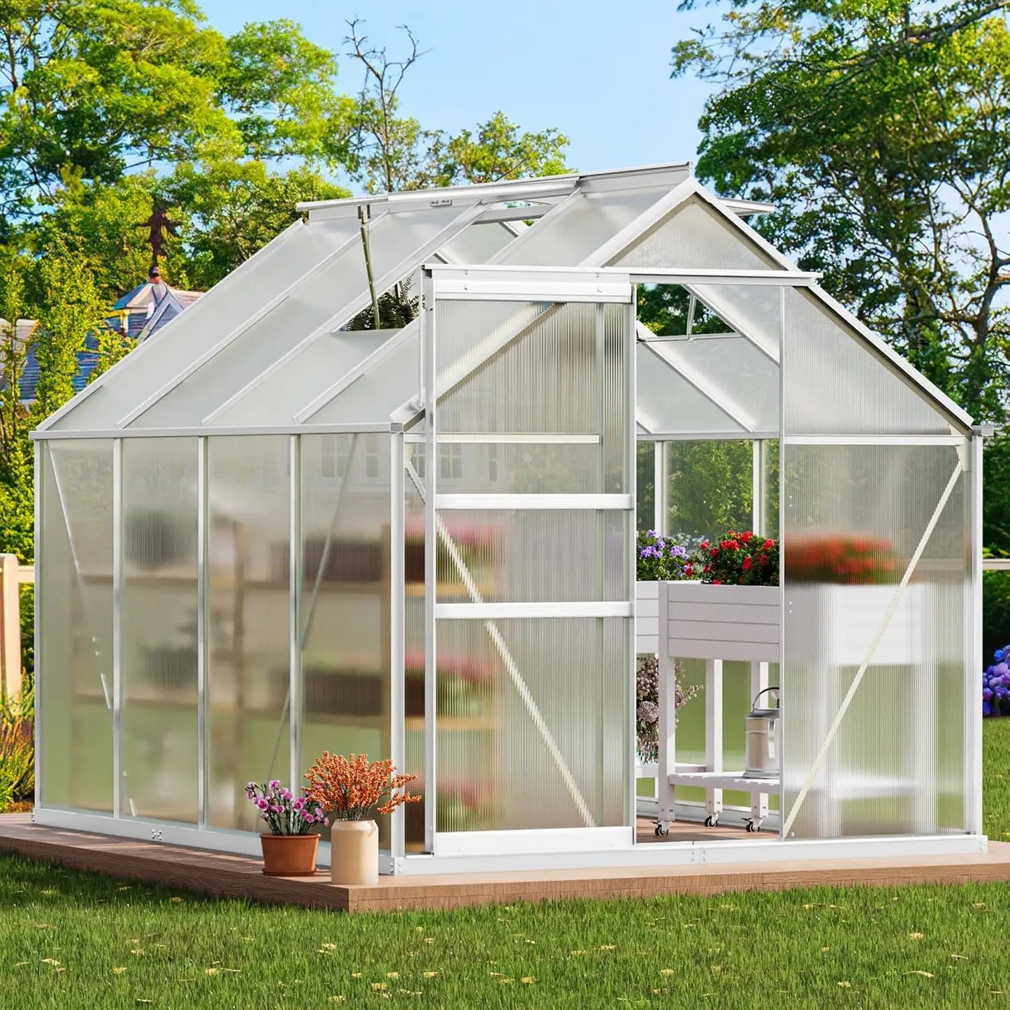 10x12FT Polycarbonate Greenhouse Heavy Duty Green House