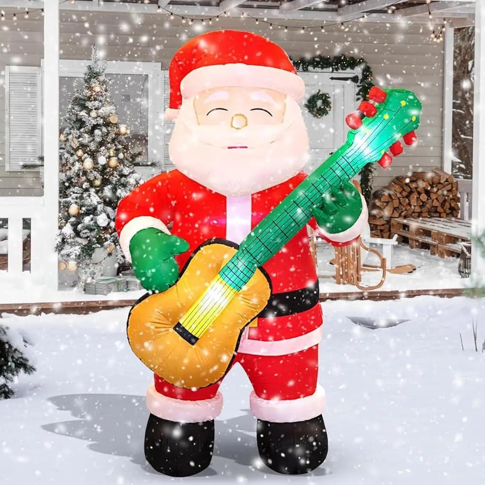 6.5FT Inflatable Santa Claus with Guitar