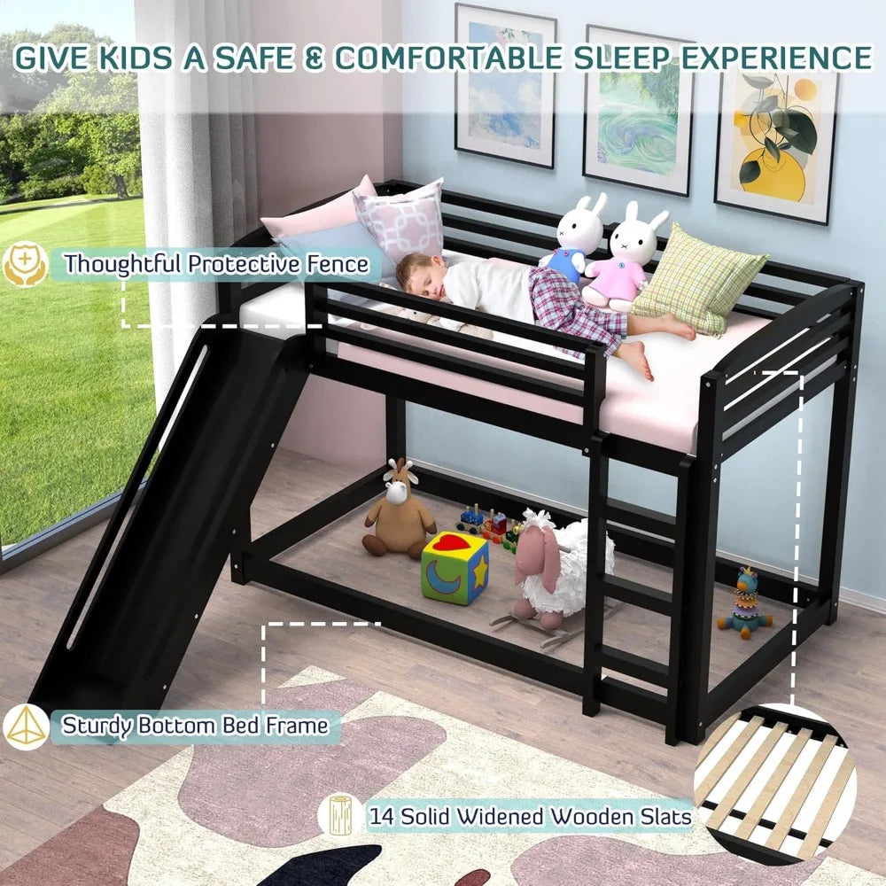 Twin Over Twin Bunk Bed with Slide