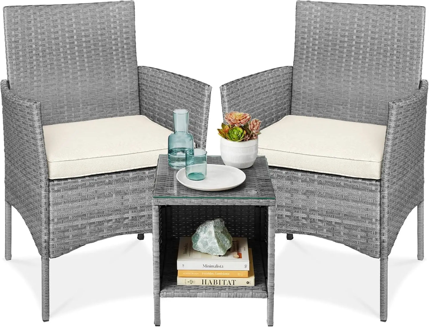 3-Piece Outdoor Wicker Bistro Set