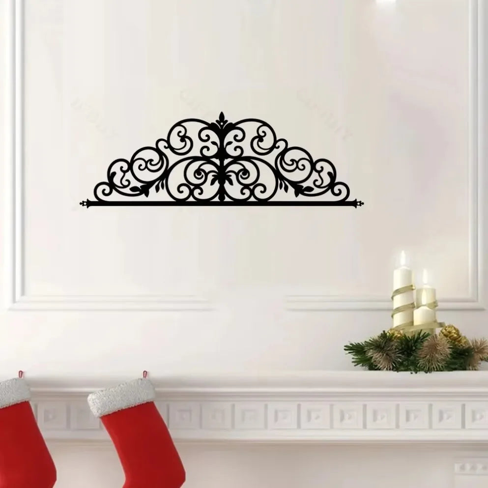 1PC Floral - Inspired Metal Door Crown Ornament