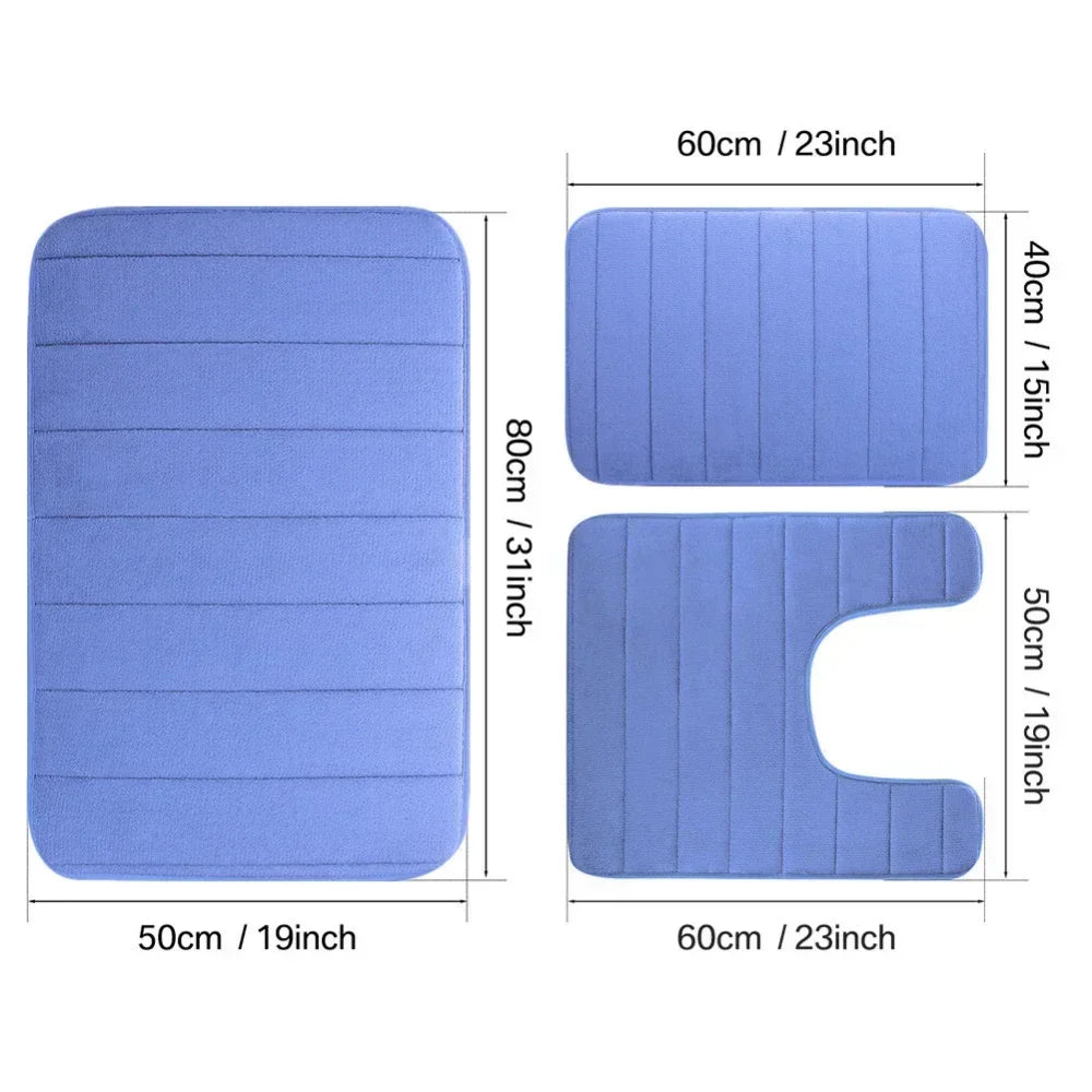 Black Memory Foam Bath Mat Soft Comfortable