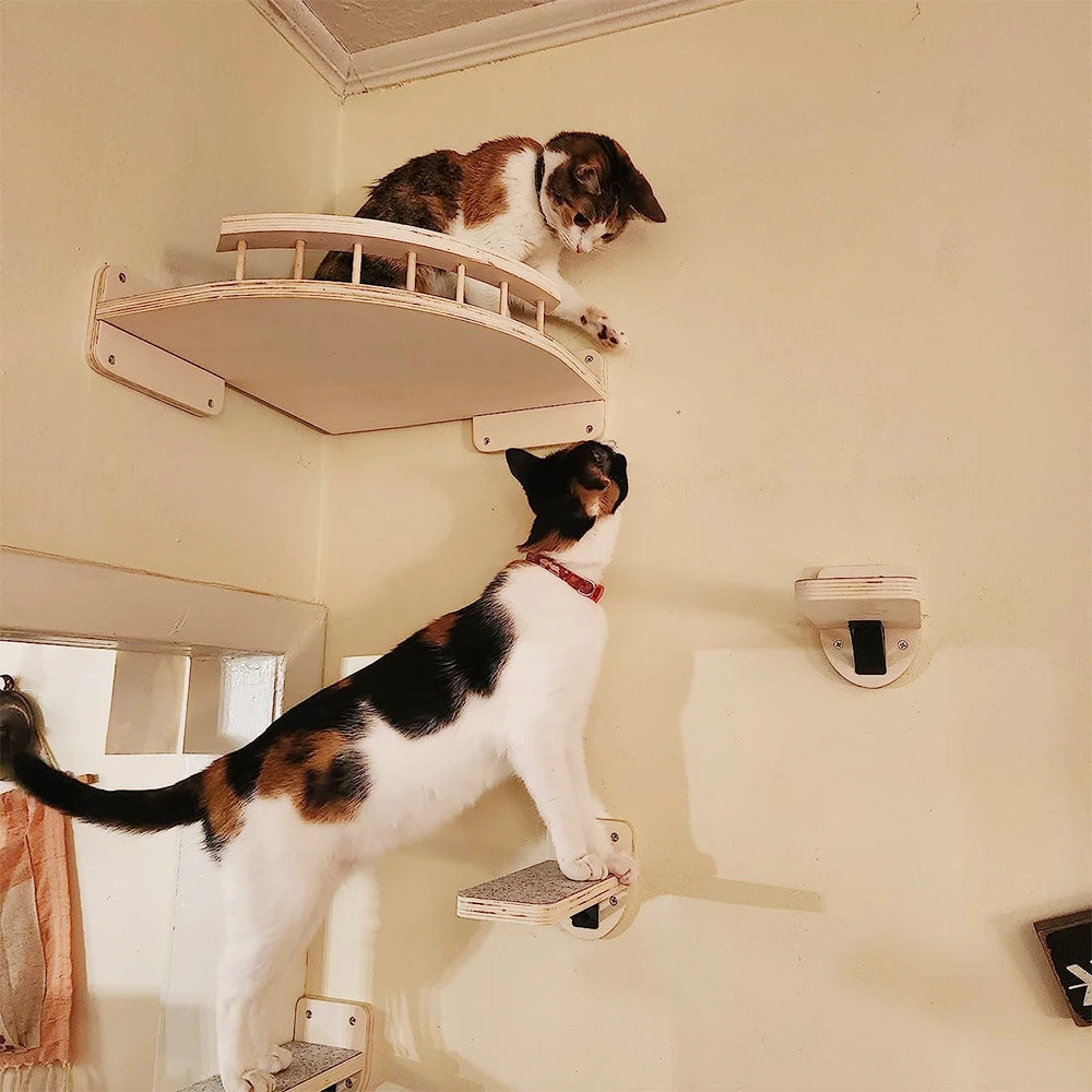 Cat Climbing Shelf Wall Mounted Four Step Stairway