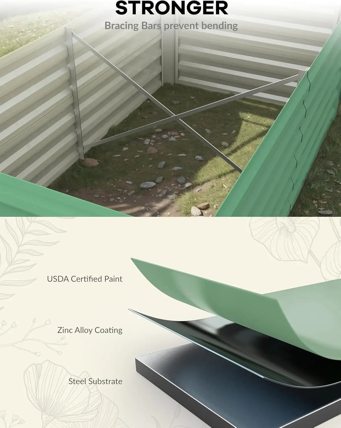 Galvanized Raised Garden Bed Deep Root Planter