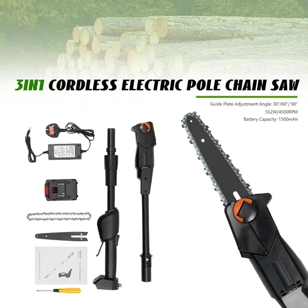 Rechargeable Pole Saw with 1500mAh Battery