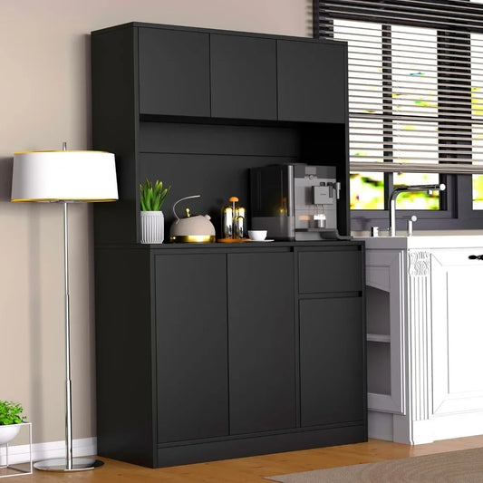 71Tall Black Kitchen Pantry Cabinet, Kitchen Pantry Storage