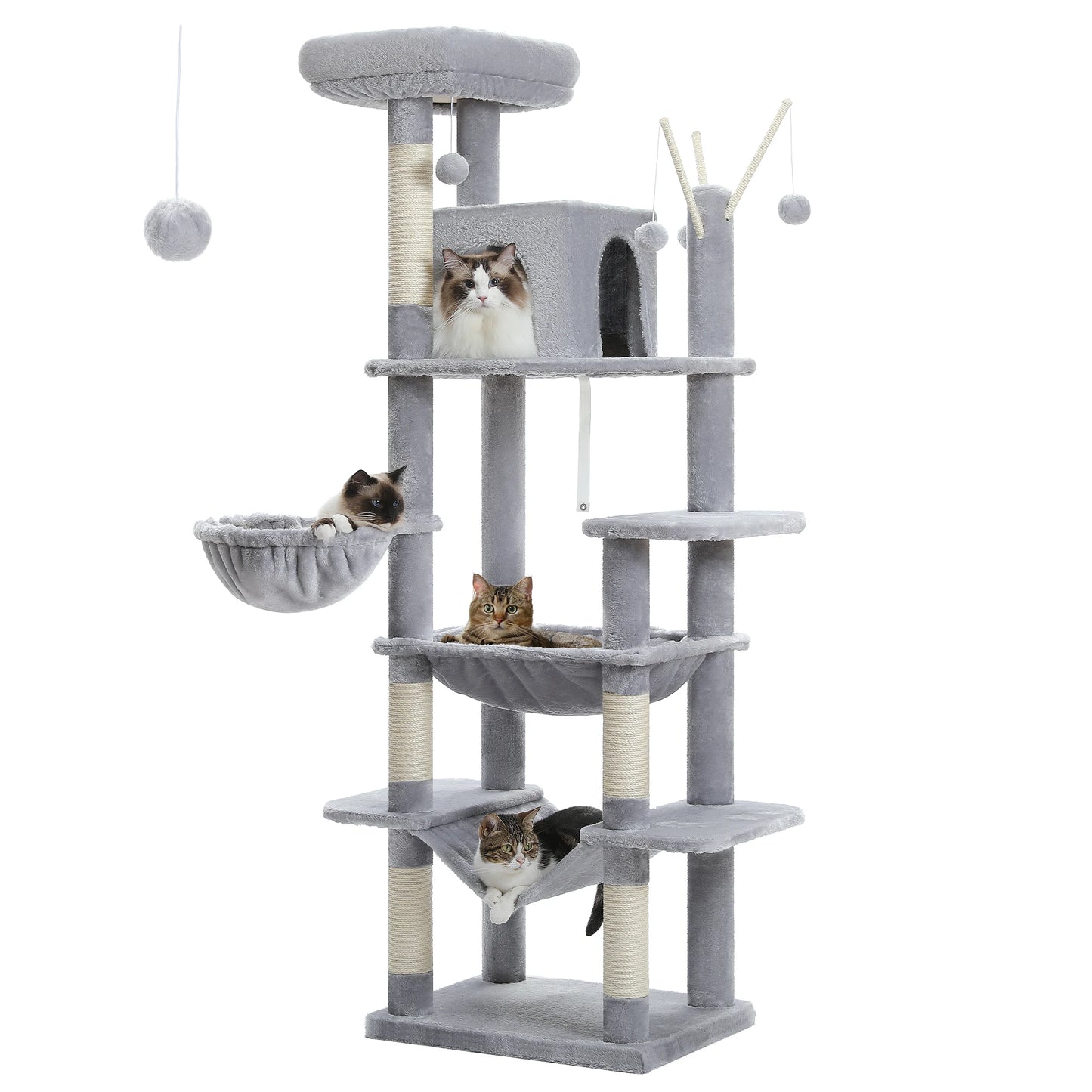 Large Tree Tower for Indoor Cats Multi-Level Plush