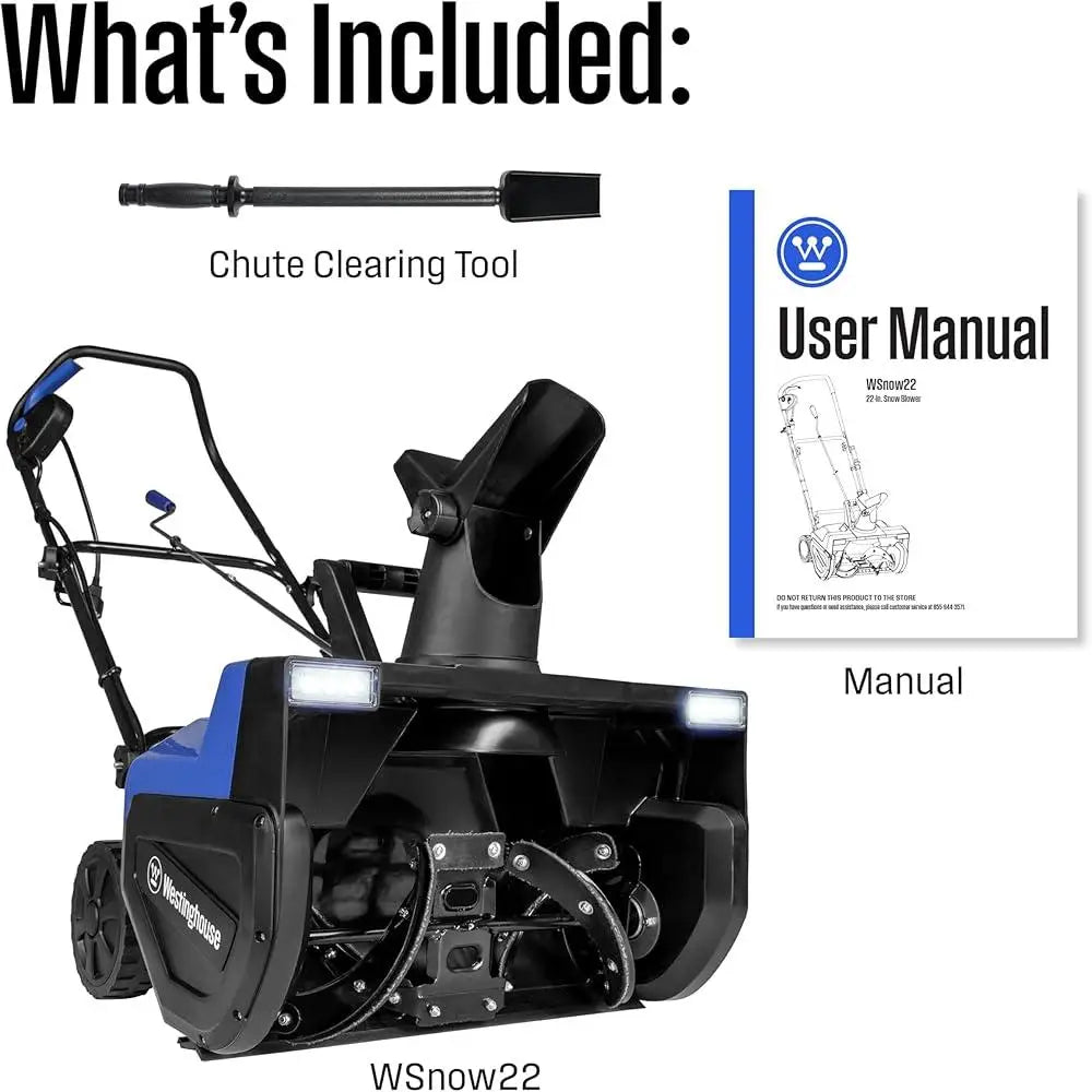 Corded Snow Blower with 22 Inch Steel Auger