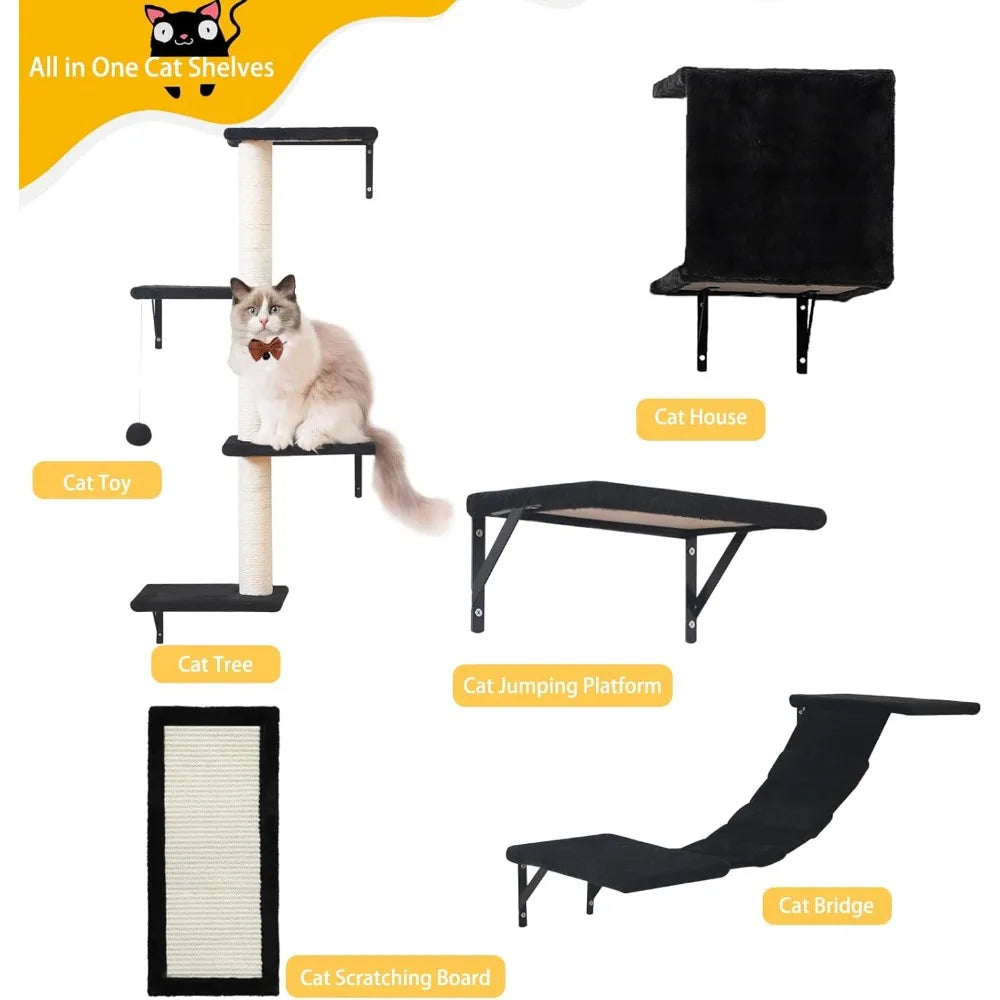 5pcs Cat Wall Shelves