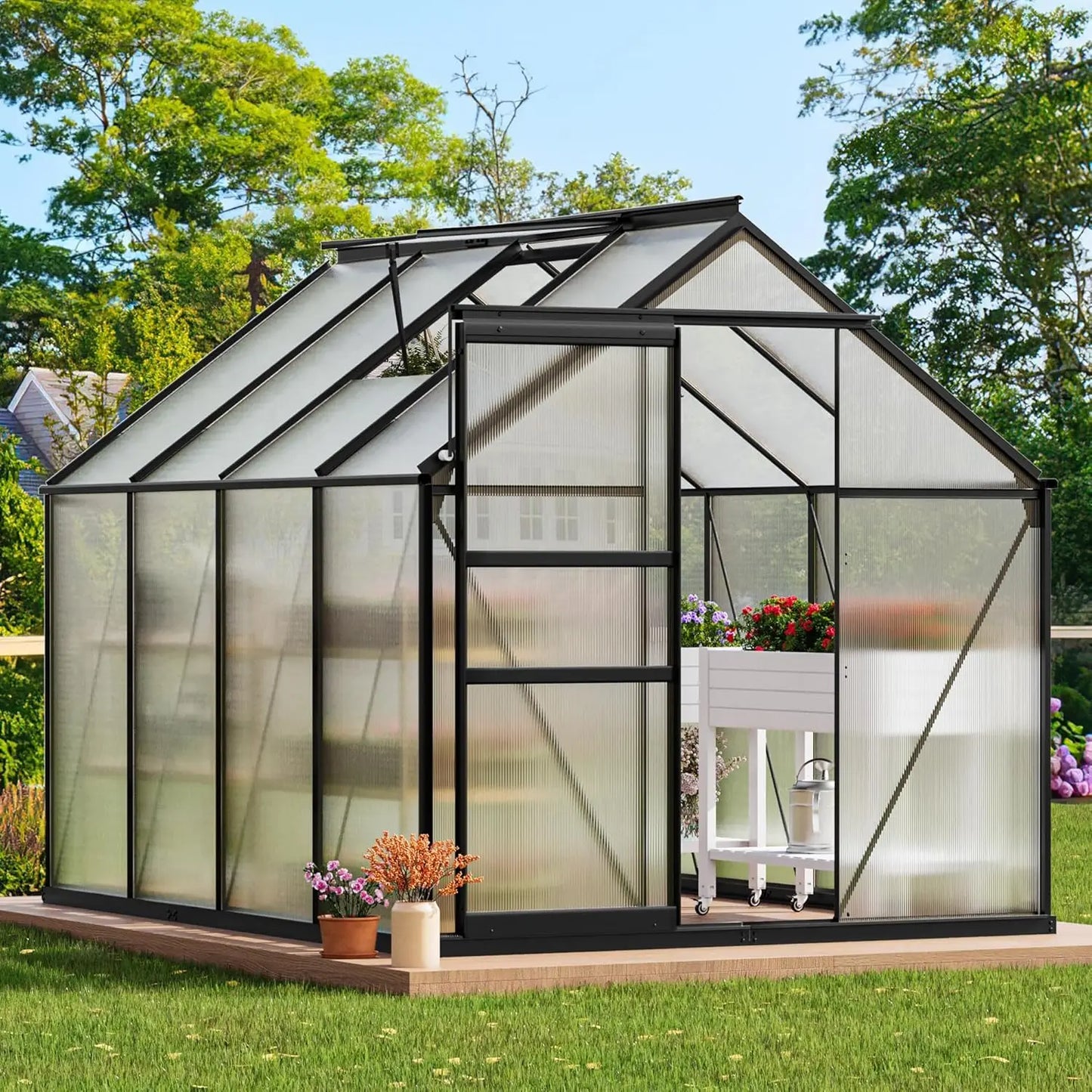 10x12FT Polycarbonate Greenhouse Heavy Duty Green House